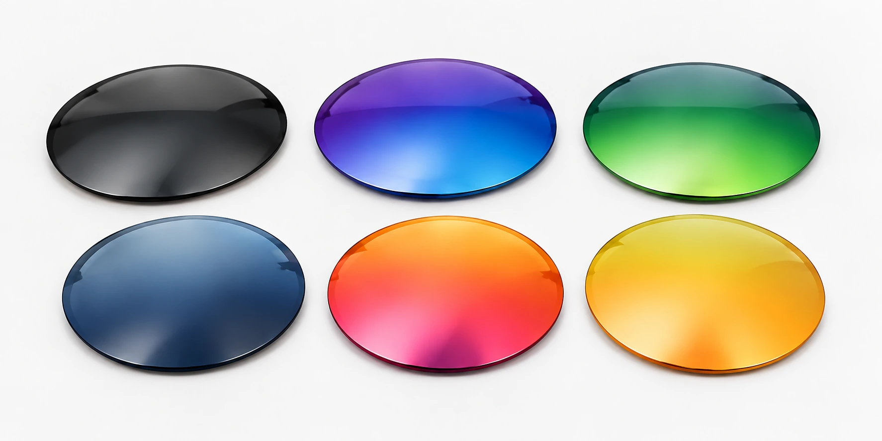 Six lens colors including smoke, blue, green and gold